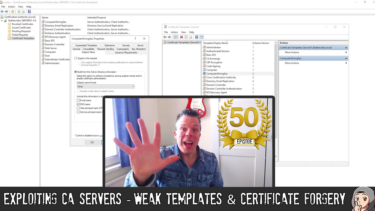 ED50 – Exploiting CA Servers – Weak Templates & Certificate Forgery